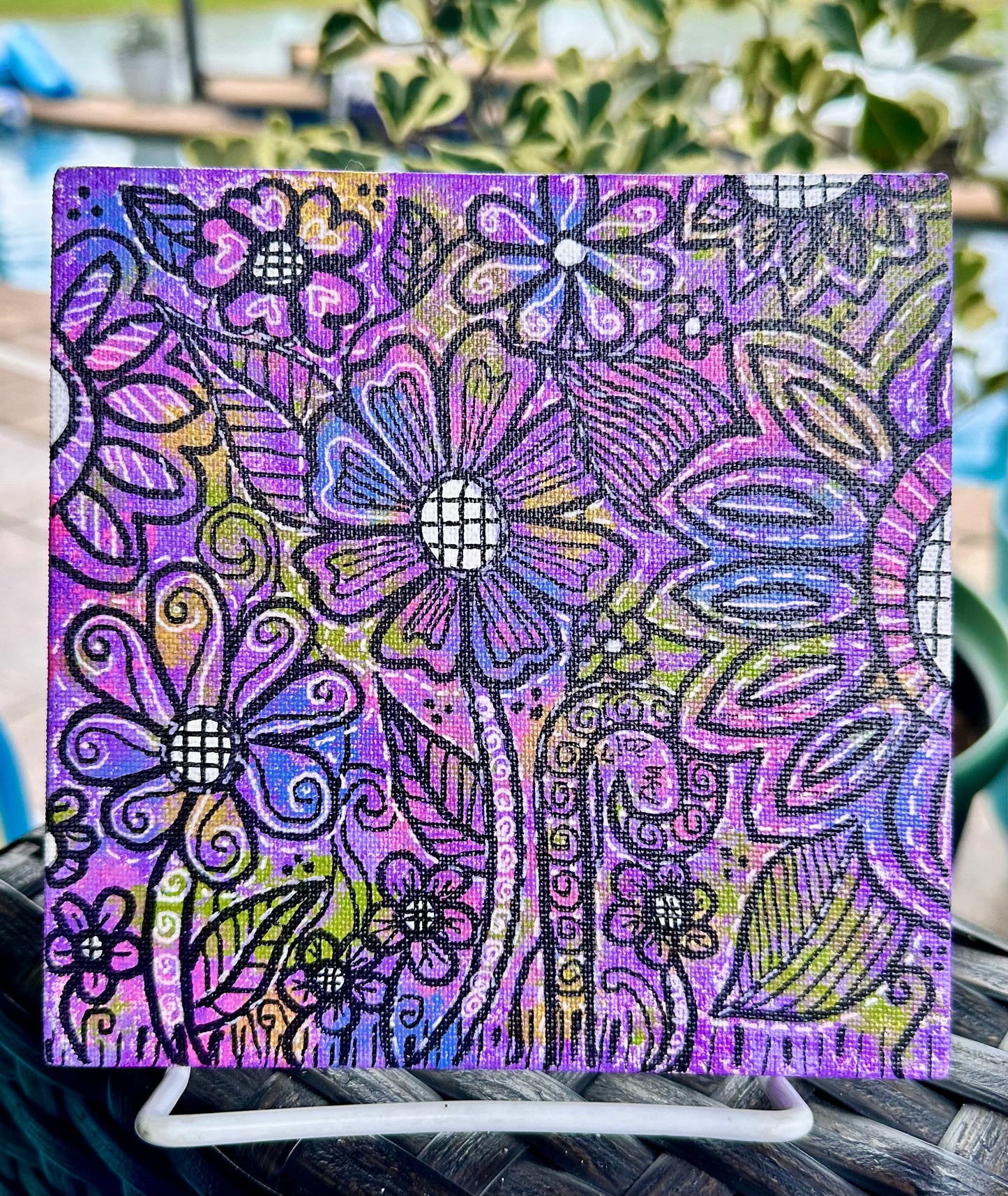 Zentangle Canvas Art ~ “Petals of Tranquility”