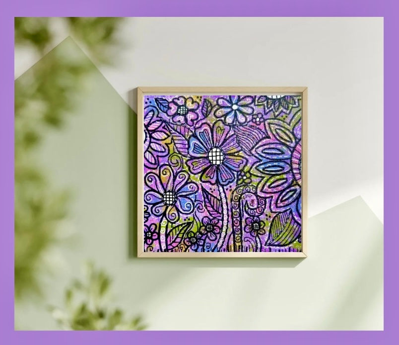 Zentangle Canvas Art ~ “Petals of Tranquility”