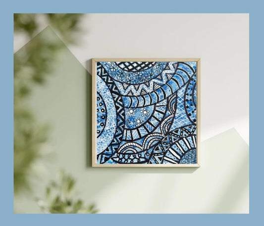 Zentangle Canvas Art ~ “Serenity Waves”