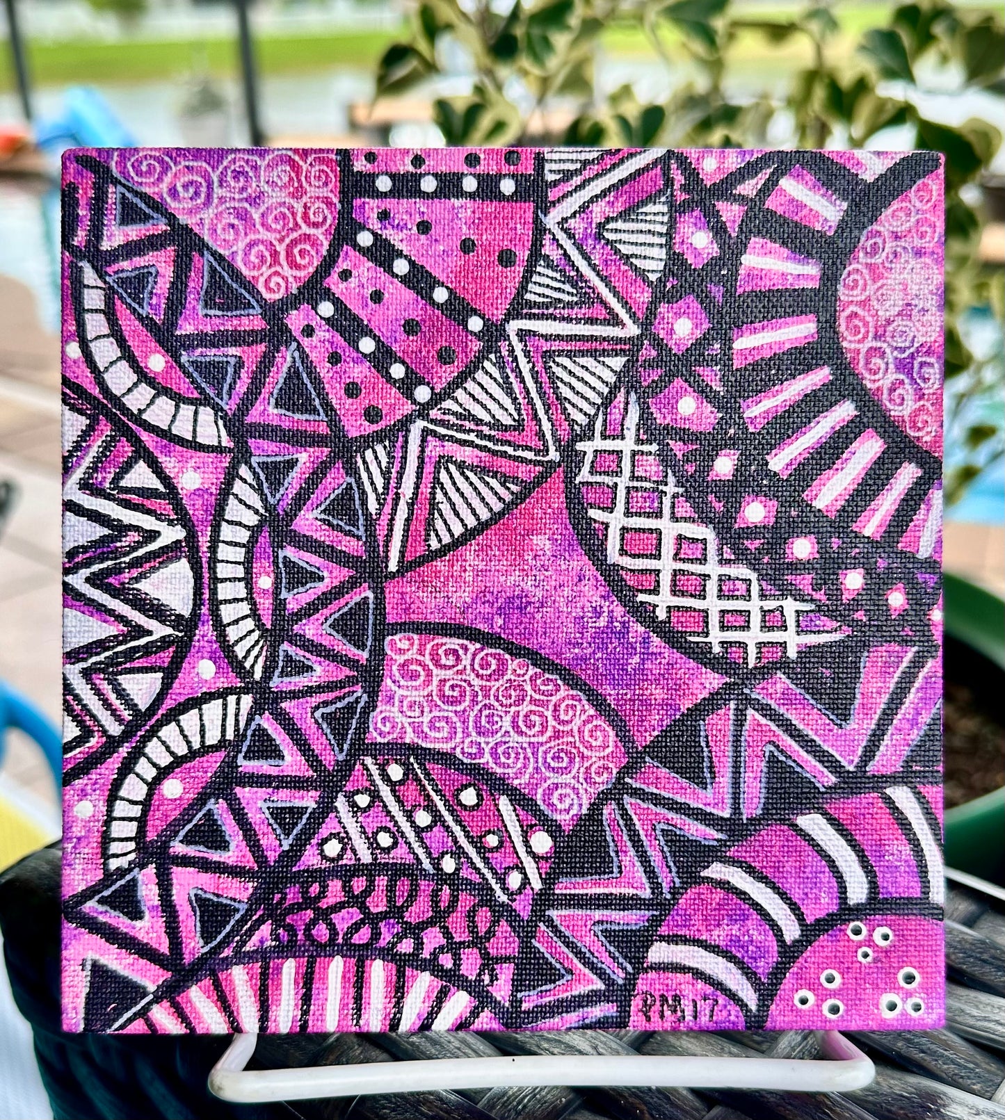 Zentangle Canvas Art ~ “Pink Pizzazz”