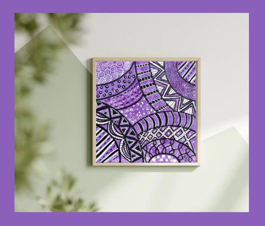 Zentangle Canvas Art ~ “Purple Haze”