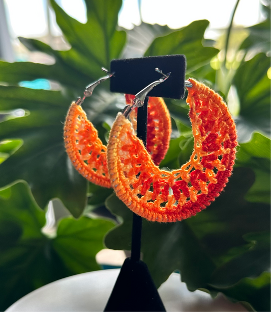 Crochet Hoop Earrings