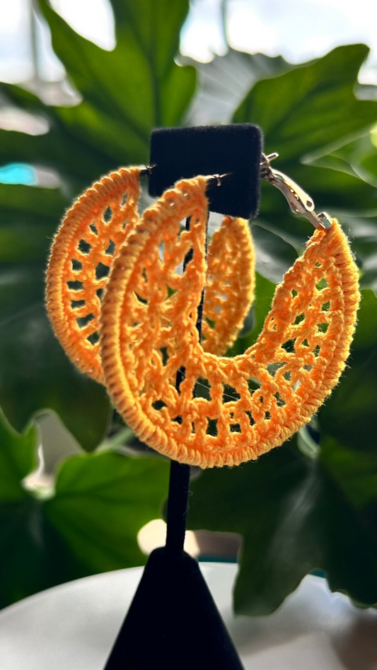 Crochet Hoop Earrings